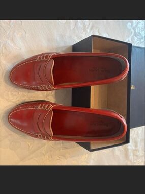 Polo by Ralph Lauren Red Leather Penny Loafers
